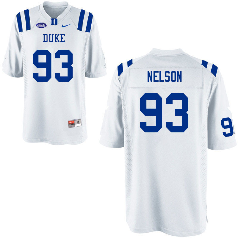 Men #93 Anthony Nelson Duke Blue Devils College Football Jerseys Sale-White